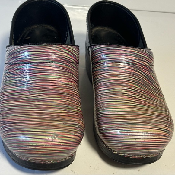 dansko 39 professional style stripe clog shoe multi-color pre-owned - Picture 9 of 13